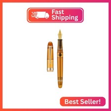 Asvine V126 Vacuum Filling Fountain Pen, Transparent Brown Acrylic Stub Nib 1.1m picture