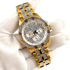Bulova Octava 98C126 White Crystal Dial Gold Tone Quartz Men's Watch picture