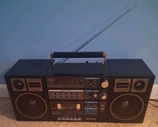 Vintage Sanyo C30 Boombox AM/FM Radio Cassette Player Detachable Speakers (READ) picture