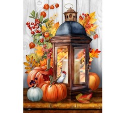 Briarwood Lane Fall Autumn Lantern Garden Flag 12x18 picture