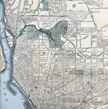 1895 Buffalo NY City Map Showing Pan Am Expo Grounds Victorian New York DWYY10A picture