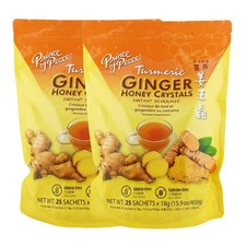 Pack of 2 Ginger Honey Crystals, Turmeric, Caffeine Free, 25 Sachets picture