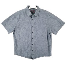 UNTUCKit Montu Shirt Mens Large Blue Leaf Print Short Sleeve Button Up Casual picture