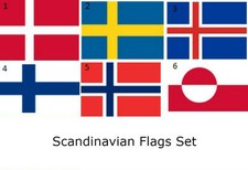 3x5 3'x5' Wholesale Lot Set Scandinavian Countries 6 Flags Flag Set Polyester picture
