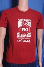Vtg 1988 Wilkes County NC High School Olympics burgandy t shirt S Single Stitch picture
