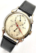 Rare Vintage Felca Regulator Men's Watch Swiss Silver Tone Retro Wristwatch picture