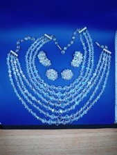VINTAGE CRYSTAL NECKLACES and EARRINGS LAGUNA and UNSIGNED picture