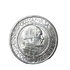 1921 W SWEDEN 2 Kronor Gustaf V 400th Anniversary of Political Liberty Silver #1 picture