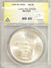 1980 Mo Mexico Casa De Moneda Onza ANACS MS 65 GEM BU picture