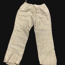 Talbots Petites Pure Silk Embroidered Trousers Champagne 4P picture