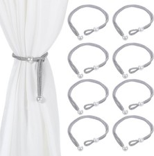 8pcs Curtain Tiebacks Adjustable Rope Tie Backs with Pearl Buckle for Drapes picture