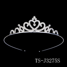 Silver Elegant Simple Rhinestone Crystal Crown Wedding Party Tiara for Women Lit picture