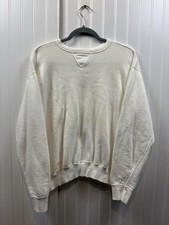 True Vintage 1960s Single V Crewneck Sweatshirt Men’s Small White Blank picture