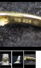 Vintage 14K Yellow Gold Diamond Cluster Bypass Ring Size 6.25 5mm Band picture