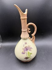 Antique Imperial Carlsbad Austria Porcelain Ewer Pitcher Floral Gold 9.5