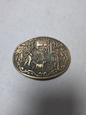 Vintage O.C.Tanner brass belt buckle with 10K gold emblem BorgWarner picture