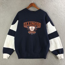 Midwest Embroidery Sweatshirt Womens L Illinois Fighting Illini Vintage Blue picture