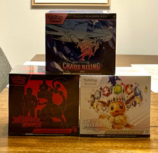 Pokemon TCG ETB Lot x3 Prismatic Evolutions Destined Rivals Chaos Rising Sealed picture