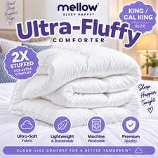 Mellow MarshMellow Ultra Fluffy Comforter King Cal King White 2X Stuffed NEW picture