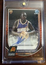 Topps 2025-26 Bowman Chrome Auto Khaman Maluach Suns RC Auto BCA-KM Orange /25 picture