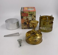 Vintage Optimus Svea 123 brass Petrol camp stove Sweden with box picture