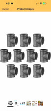 HOME TZH 1 in Female BSP Black Iron Threaded Tee Pipe Fitting, Lot of 10 picture