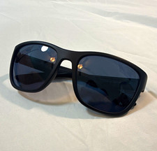 Prada Men's Wrap Sunglasses Black Plastic Frame Gray Tinted Lenses Case Box picture