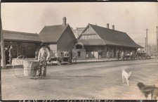Railroad C. & N. W. Depot Iron Mountain MI Michigan RPPC Photo Postcard COPY picture