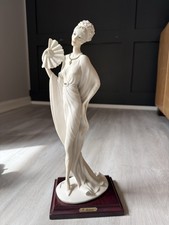 Giuseppe Armani Lady w/ Fan Figurine 1988 Florence Italy Signed 13” Vintage picture