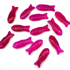 2Pcs Dazzling Hot Pink Chalcedony Fish Carving Handmade Beads, 30X10mm picture