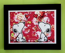 DEATH NYC Hand Signed LARGE Print Framed 16x20in COA SNOOPY HEART GUCCI FL picture