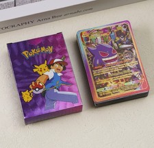 55Pcs Iridescent Foil Pokemon TCG Cards Pack Rare Charizard GX Vmax.. picture