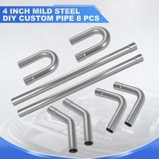 DIY 4 Inches Custom Exhaust Tubing Mandrel Bend Pipe Straight U-Bend Kit, 8 Pcs picture