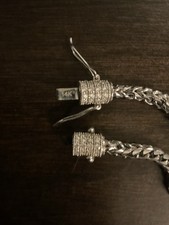 14K Solid White Gold Franco Chain Necklace 43g Heavy 2.5mm Pre-owned Excellent picture