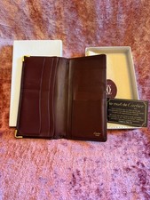 Vintage Must de Cartier Burgundy Leather Long Wallet w/ Box & Card picture