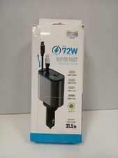 Inland 72W Super Fast Car Charger With 31.5in Retractable USB-C Cords picture