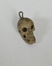 Antique 1860s Memento Mori Skull Watch Fob Victorian Vesuvius Lava Grand Tour picture
