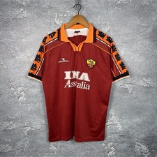Diadora AS Roma Red/Orange Soccer Jersey Shirt INA Assitalia Size L picture