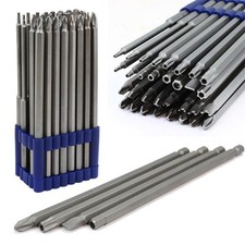 32pc Extra Long Security Bit Set Tamper Proof Torx Star Tri Wing Pozi w Holder picture