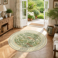 4 Ft round Floral Vintage Boho Area Rug picture