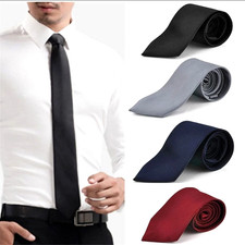 New Men's Dress Tie Solid Color Classic Neck Tie Necktie Wedding Formal USA picture