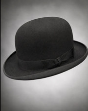 c. 1940s–1950s Adam Hats Black Felt Derby  Bowler-Style Men’s Dress Hat picture