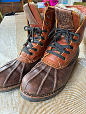 Frye Women’s Veronica Brown Leather Lace-Up Shearling Duck Boots 7 picture