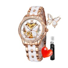 OLEVS Automatic Watch for Women Luxury Diamond Rose Gold Ladies Self Winding ... picture