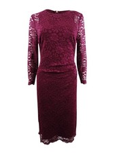 Lauren by Ralph Lauren Women's Lace Sheer-Sleeve Dress picture