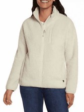 Eddie Bauer Women’s Cream Zip-Front Fleece Jacket Size Large picture