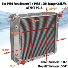 #916 Aluminum Radiator For Ford Bronco II 1984 / Ranger 2.8L V6 1983-1984 A/T picture