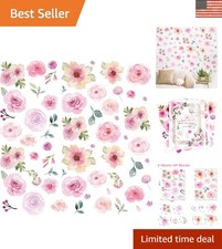 Pastel Floral Wall Stickers: 60 Removable Vinyl Peony Decals for Kids Rooms picture