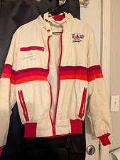 Vintage CITGO Racing NASCAR Jacket White/Red Striped Signed By Morgan Shepard picture