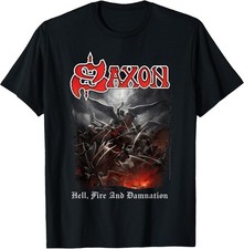 Sponsored Ad - Official Saxon Hell Fire Heavy Metal Band Vintage Retro T-Shirt picture